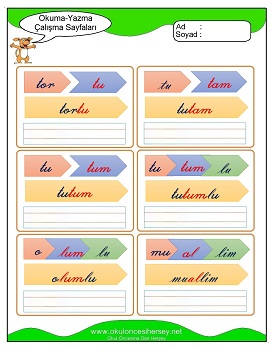 u sesi Grubu Çalışma Sayfaları